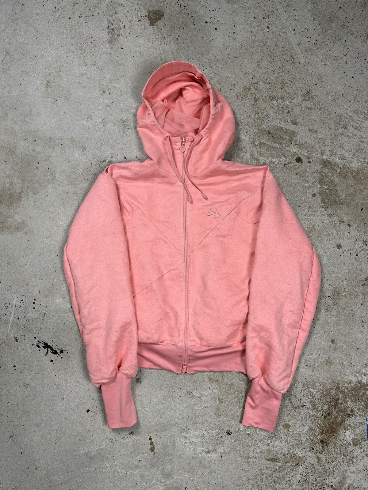 Nike × Vintage Vintage Y2K Nike Air Baby Pink Zip Hoodie Swoosh Size US S / EU 44-46 / 1 - 1 Thumbnail