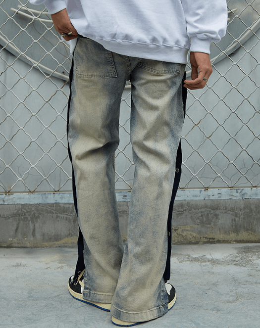 Japanese Brand × Jean Men's trendy side buttoned casual distressed jeans Size US 32 / EU 48 - 2 Thumbnail