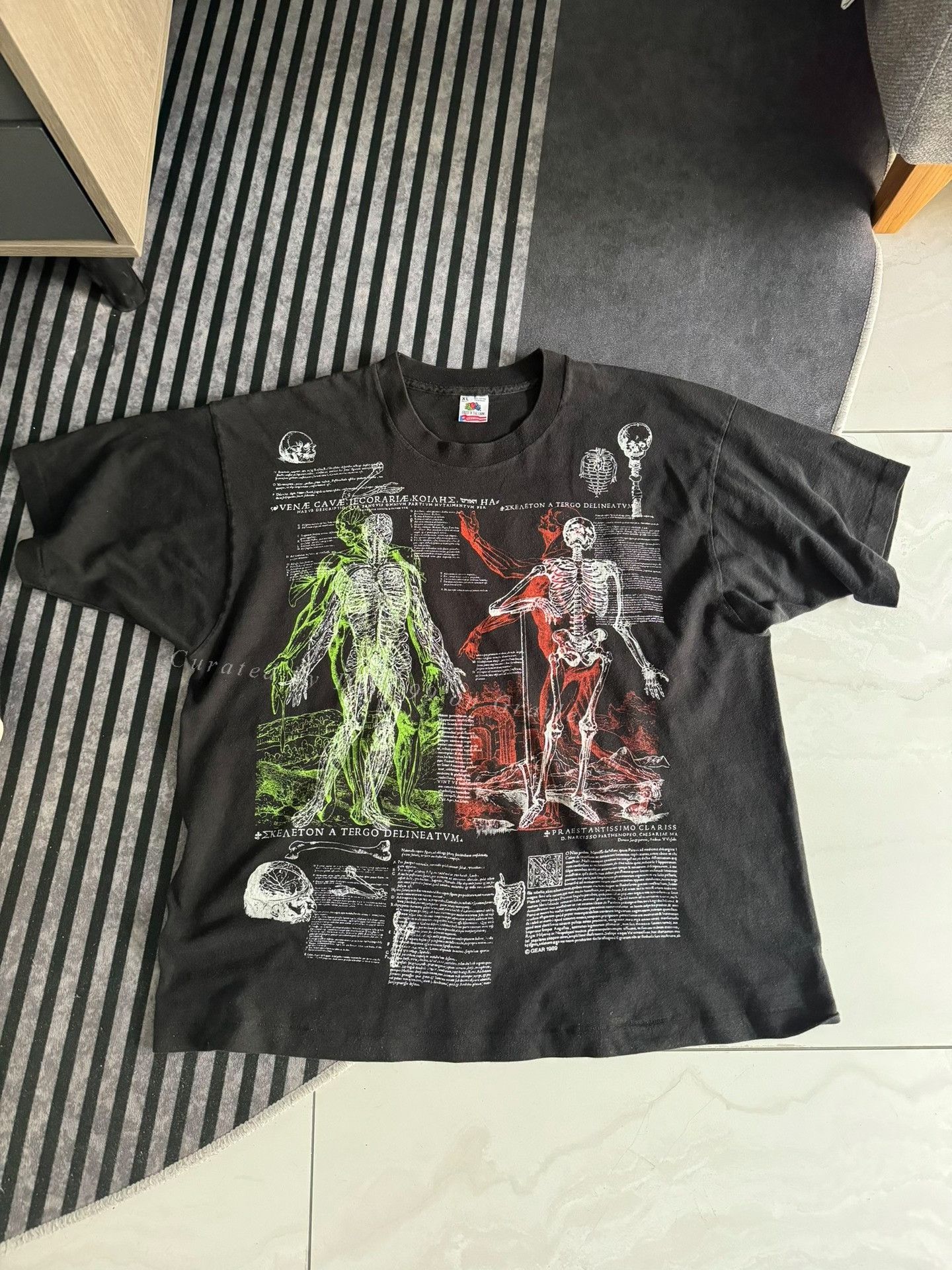 Vintage Vintage Anatomy Skeleton Latin AOP Shirt Size US XL / EU 56 / 4 - 1 Thumbnail