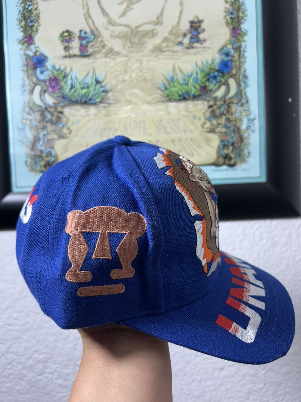 Pumas UNAM Big Print Hat Mexican Soccer Bootleg 90s