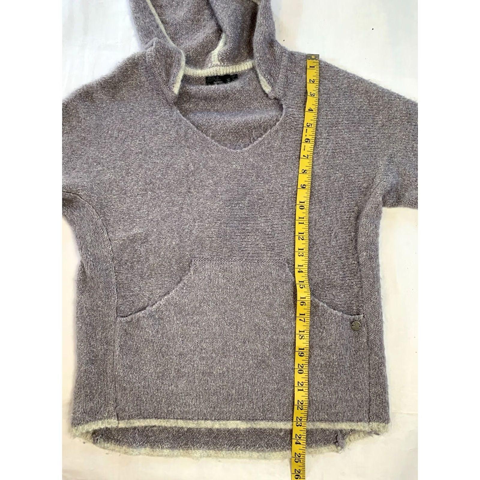 Prana prAna Shine On Sweater Womens XS Purple Hooded Pullover Contrasting Trim Shirt Size S / US 4 / IT 40 - 8 Thumbnail