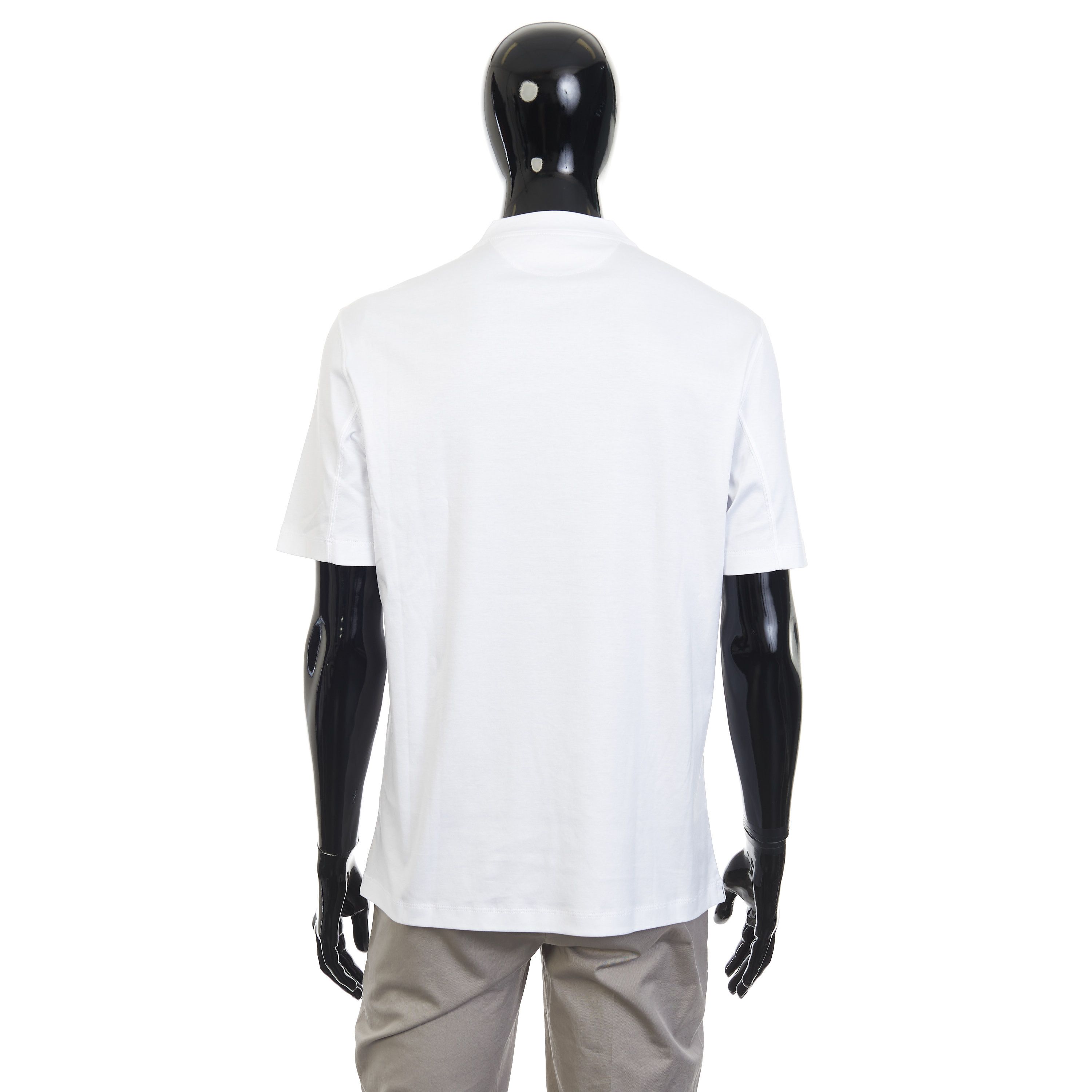 Brunello Cucinelli White Cotton Jersey V-Neck Tshirt Size 3XL Size US XXL / EU 58 / 5 - 5 Thumbnail