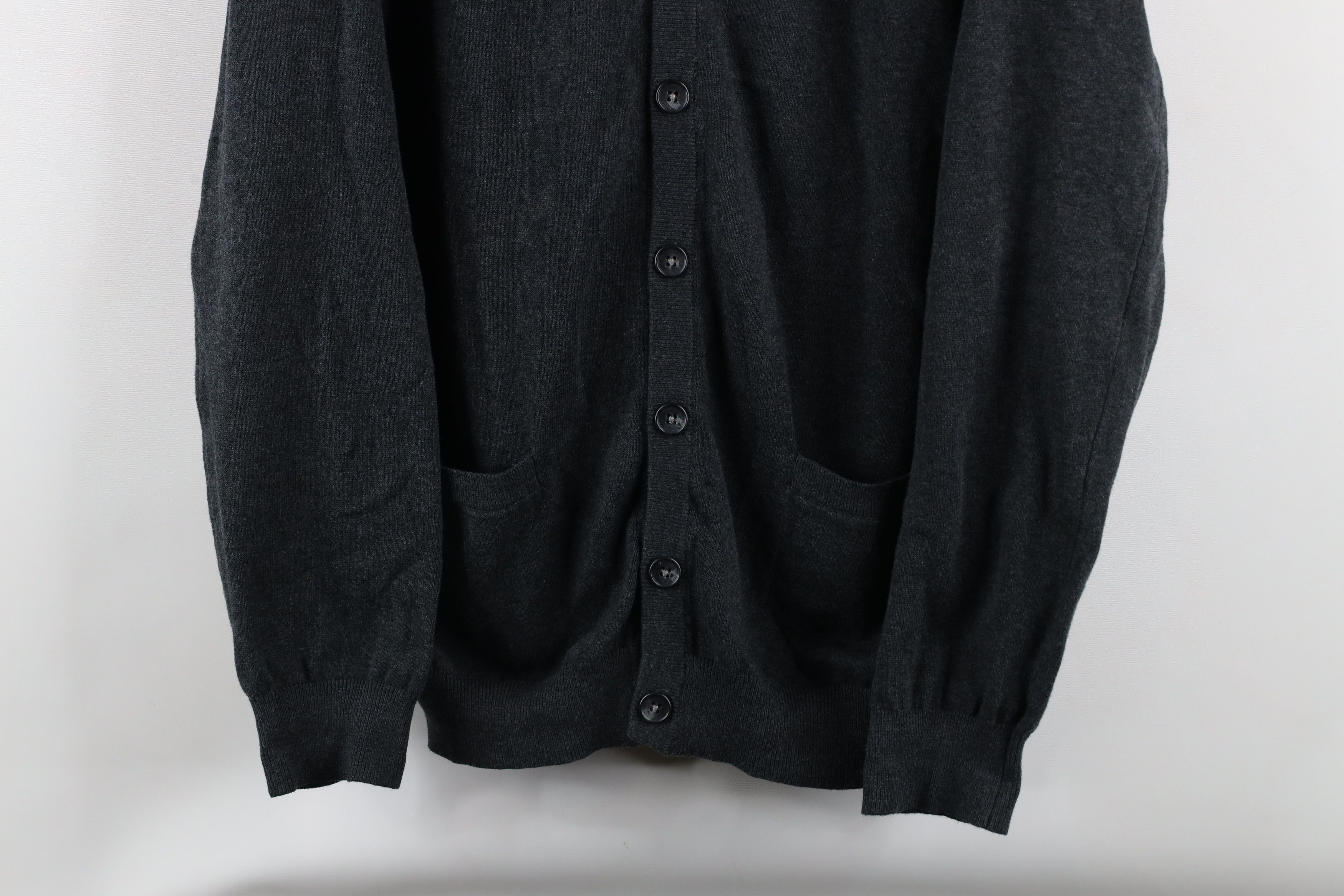 Vintage Vintage 90s Streetwear Cotton Knit Cardigan Sweater Gray Size US L / EU 52-54 / 3 - 3 Thumbnail