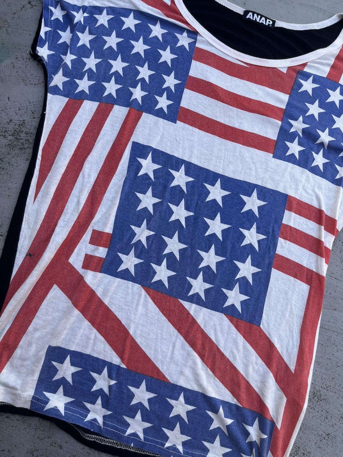 If Six Was Nine × Japanese Brand × Le Grande Bleu (L.G.B.) JAPANESE ANAP AMERICAN FLAG SLEEVES PUNK Y2K IFSIX Size US S / EU 44-46 / 1 - 6 Thumbnail