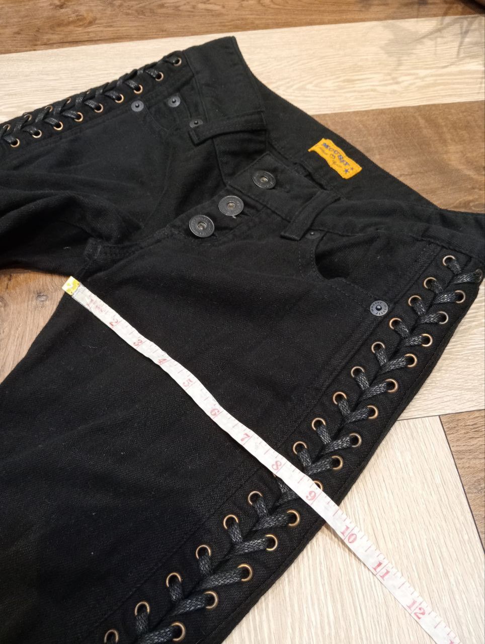 If Six Was Nine MOUSSY JAPAN BLACK JEANS WITH LACE UP SIDE Size 25" / US 0 / IT 36 - 16 Thumbnail