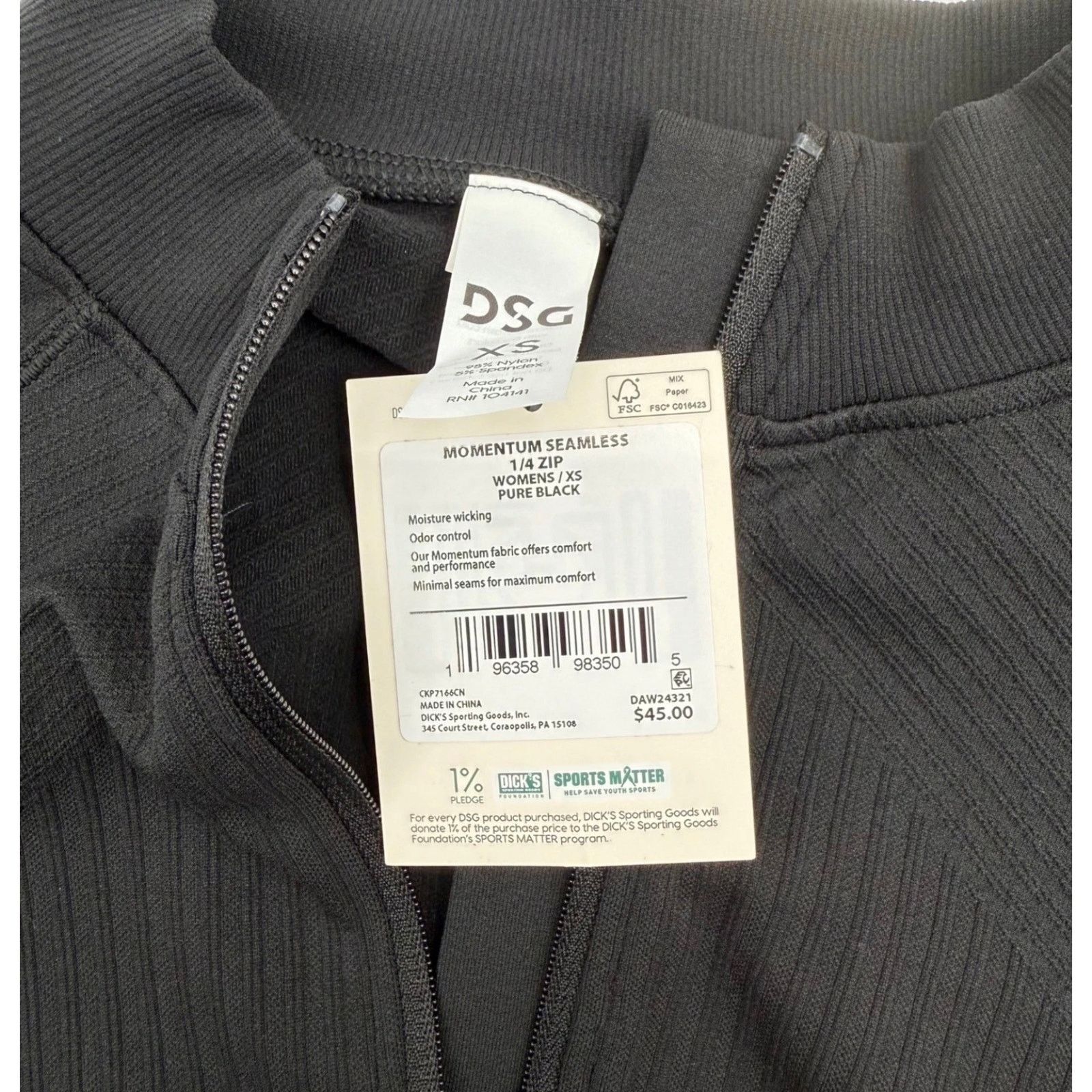 Other DSG Momentum 1/4 Zip Seamless Long Sleeve Top Black Size XS Size US XS / EU 42 / 0 - 3 Thumbnail
