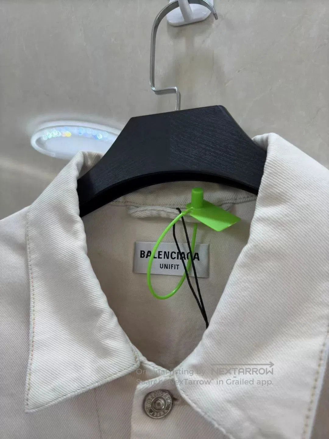 Balenciaga balenciaga white denim jacket with logo. Size US XS / EU 42 / 0 - 3 Thumbnail