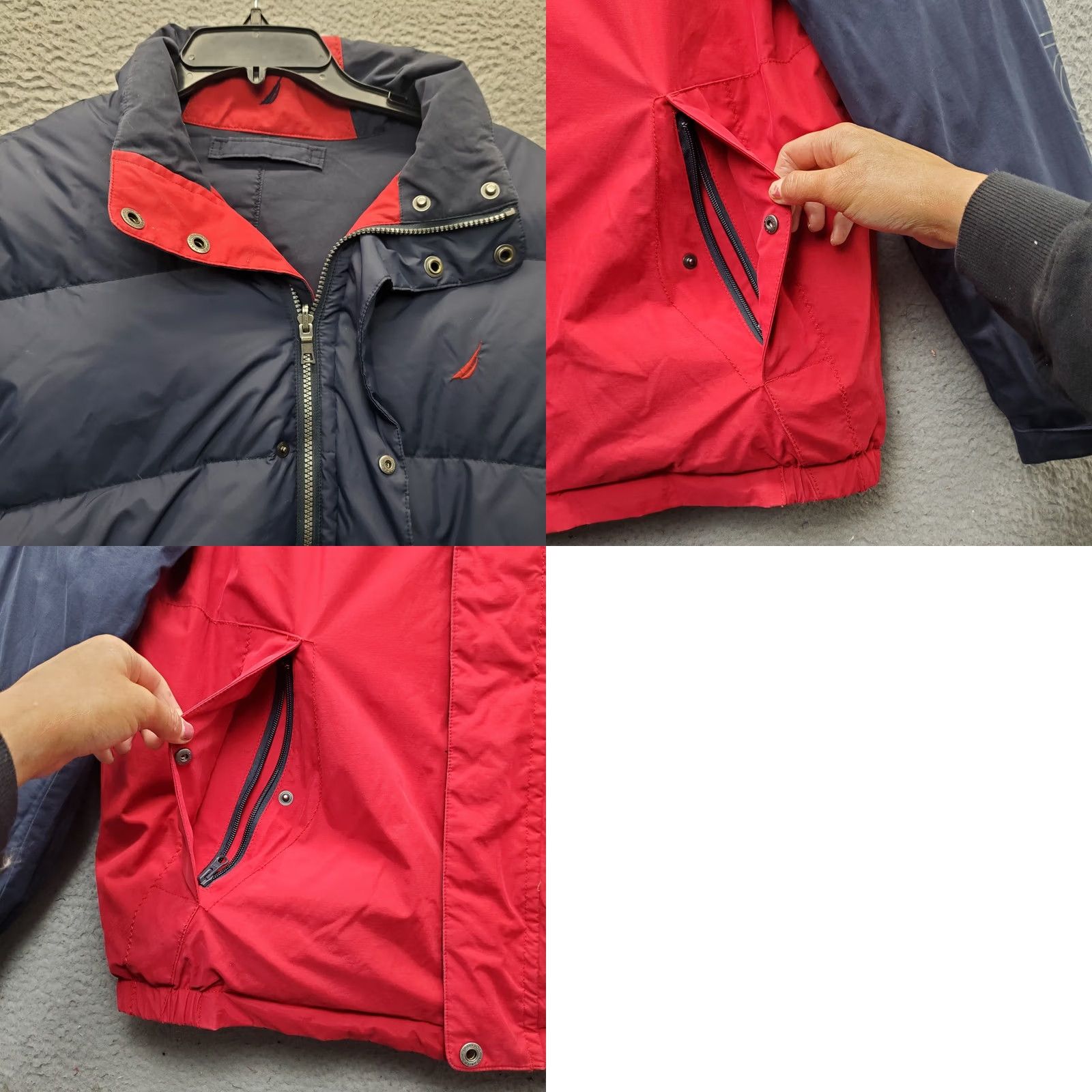 Nautica Nautica Jacket Mens L Reversible Puffer Down Multi Snap Inside Full Zip Size US L / EU 52-54 / 3 - 9 Thumbnail
