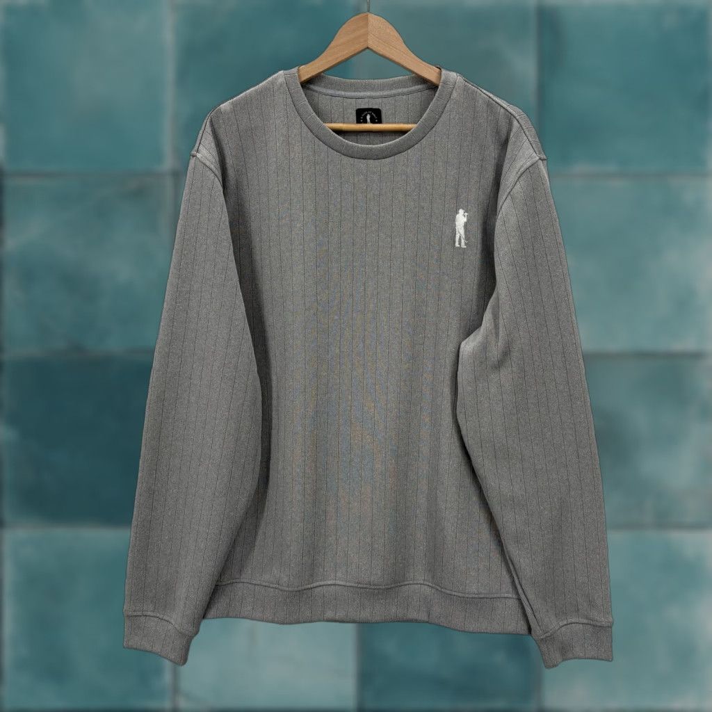 Logo 7 VINTAGE U Suck at Golf Sweatshirt Mens XL Gray Striped Knit Crewneck Pullover Logo Golf Size US XL / EU 56 / 4 - 1 Thumbnail
