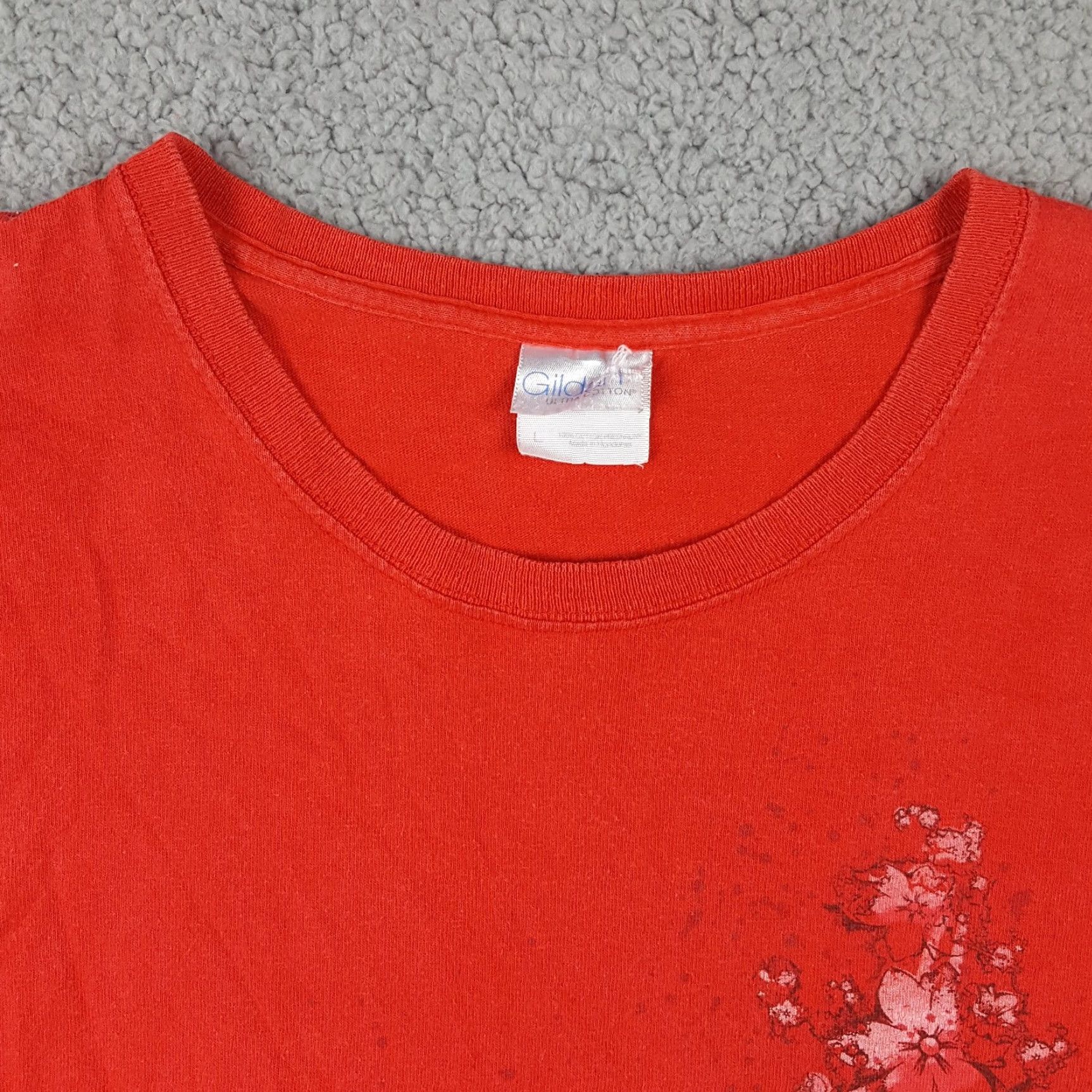 Gildan VINTAGE Gildan 90s Red Flower Nature Short Sleeve T-Shirt Women's Large Retro Classic Size L / US 10 / IT 46 - 4 Thumbnail