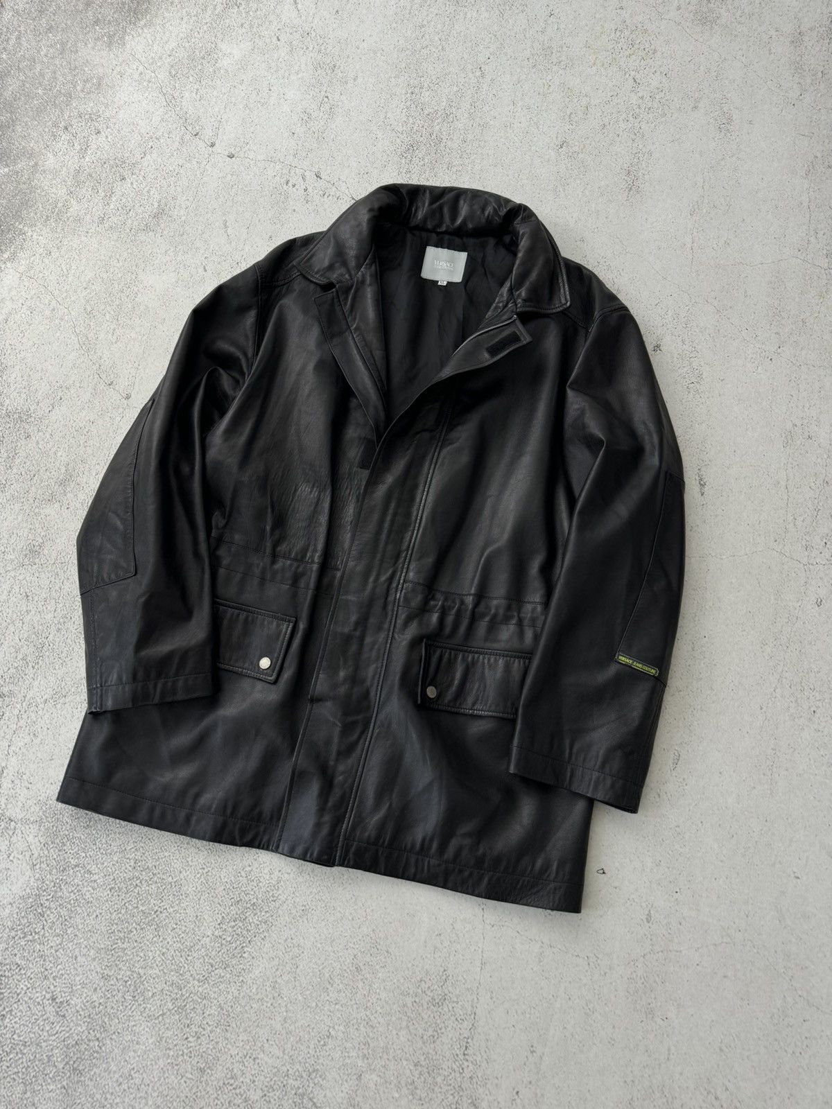 Versace × Versace Jeans Couture Versace Jeans Couture Vintage Black Real Leather Jacket Size US XL / EU 56 / 4 - 5 Thumbnail