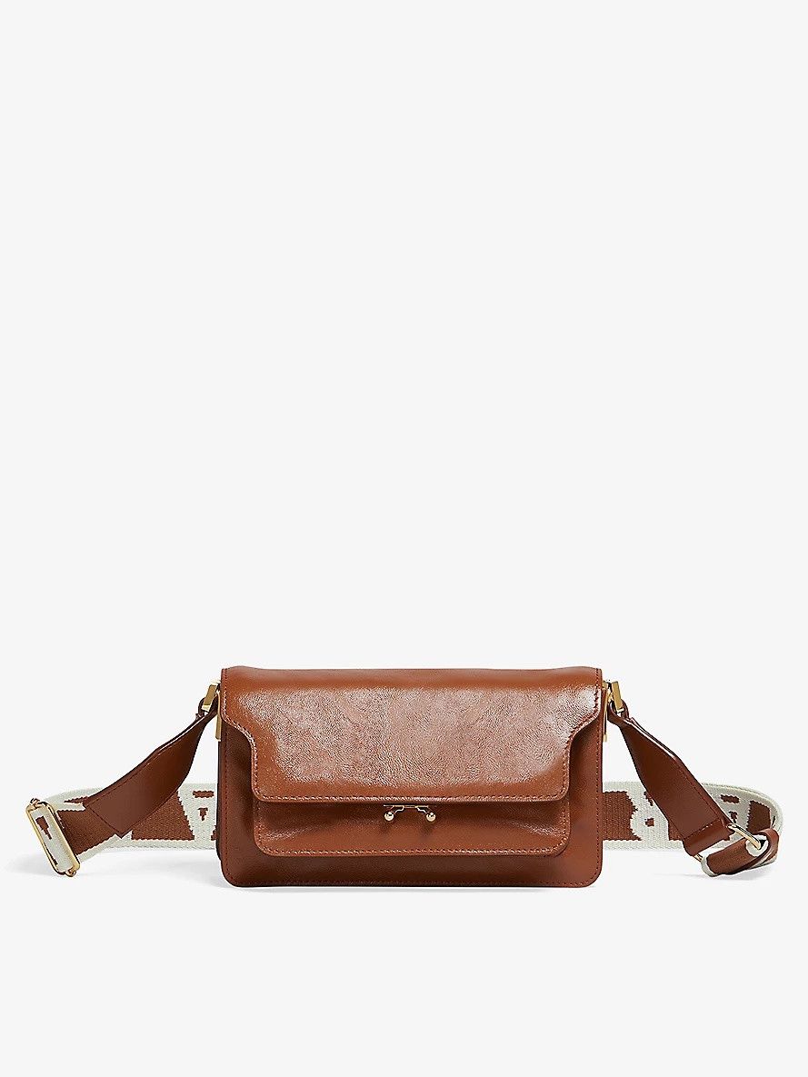 Marni o1f1d3z1125 Size: OS / Trunk Leather Shoulder Bag in Brown Size ONE SIZE - 1 Thumbnail