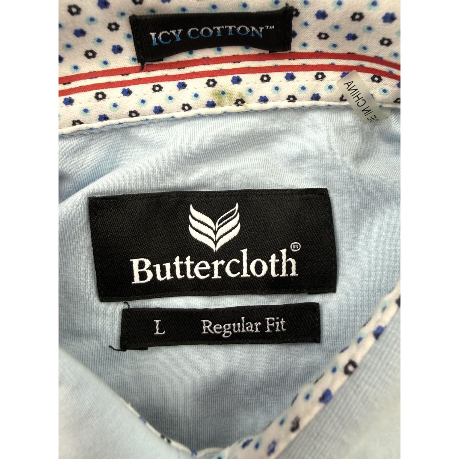 Vintage Buttercloth Shirt Mens Large Blue Short Sleeve Button Front Knit Stretch Casual Size US L / EU 52-54 / 3 - 5 Thumbnail