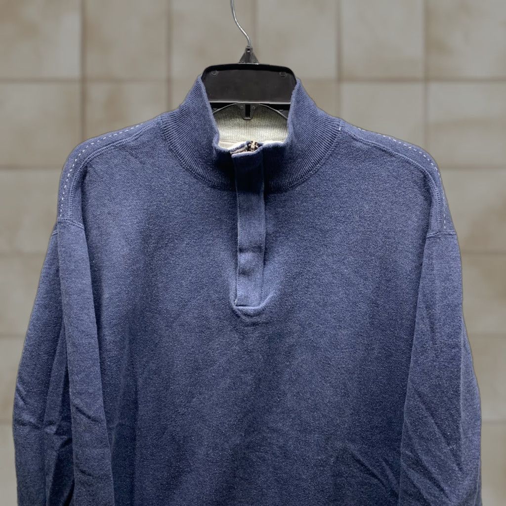 Nat Nast VINTAGE Nat Nast Sweater Mens Adult Large Blue Henley 1/4 Zip Zip Snap Cotton Nylon Logo 90s Preppy Size US L / EU 52-54 / 3 - 1 Thumbnail