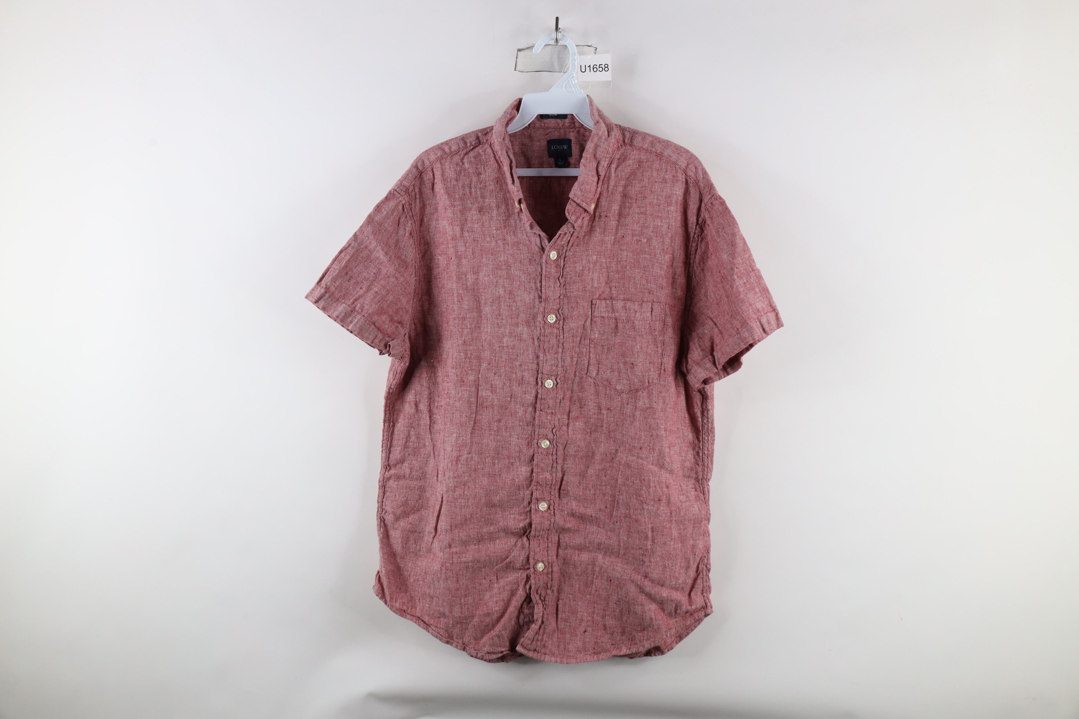 J.Crew × Vintage J Crew Linen Short Sleeve Collared Button Down Shirt Size US L / EU 52-54 / 3 - 1 Thumbnail