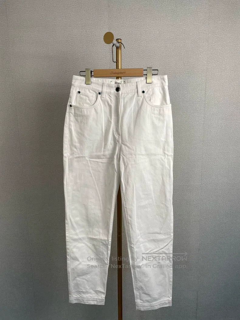 Fendi Fendi White Denim Pants Size 26" / US 2 / IT 38 - 1 Thumbnail