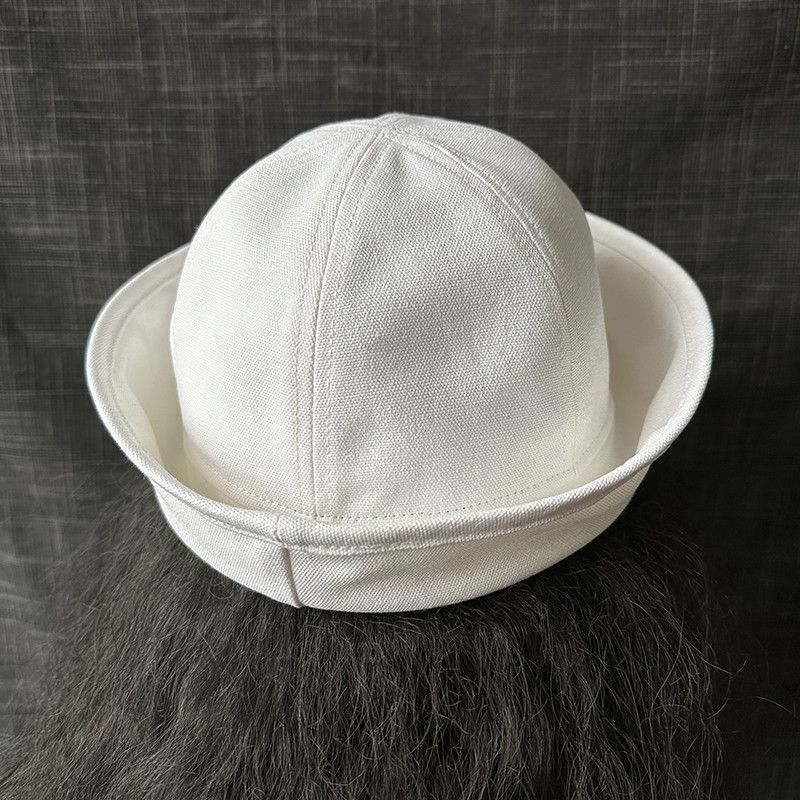 Japanese Brand Retro Wht Cotton Beret Sailor Hat Y2k French Girl Aesthetic Size ONE SIZE - 2 Thumbnail