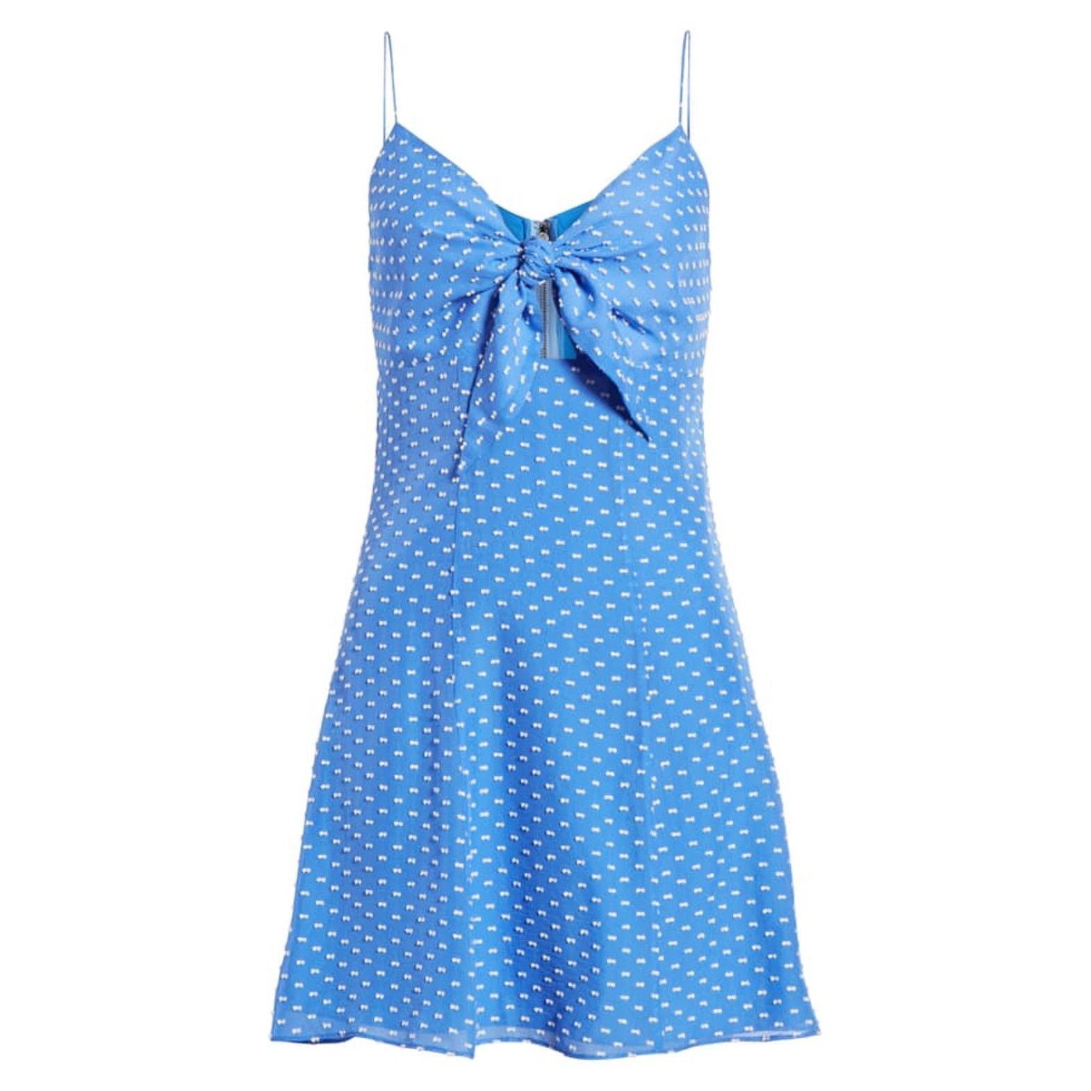 Alice + Olivia ALICE + OLIVIA Polka-Dot Silk-Blend Mini Dress Sz 2 (XS) Size XS / US 0-2 / IT 36-38 - 2 Thumbnail