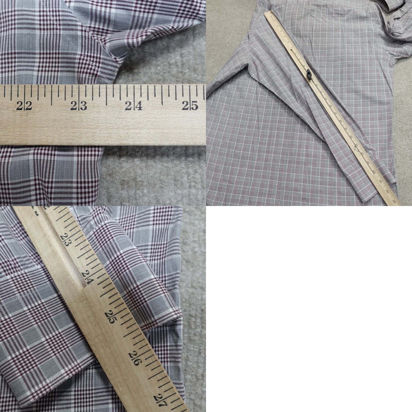Pal Zileri VINTAGE Pal Zileri Shirt 17 XL Gray Red Plaid 100% Cotton Women? Mens? Size US XL / EU 56 / 4 - 8 Thumbnail