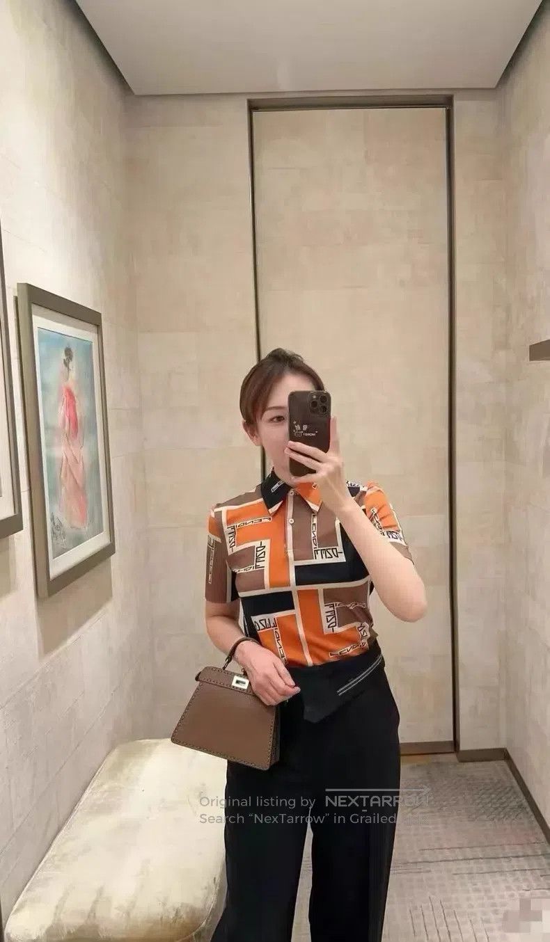Fendi Fendi Geometric Printed Polo Shirt Size L / US 10 / IT 46 - 4 Thumbnail