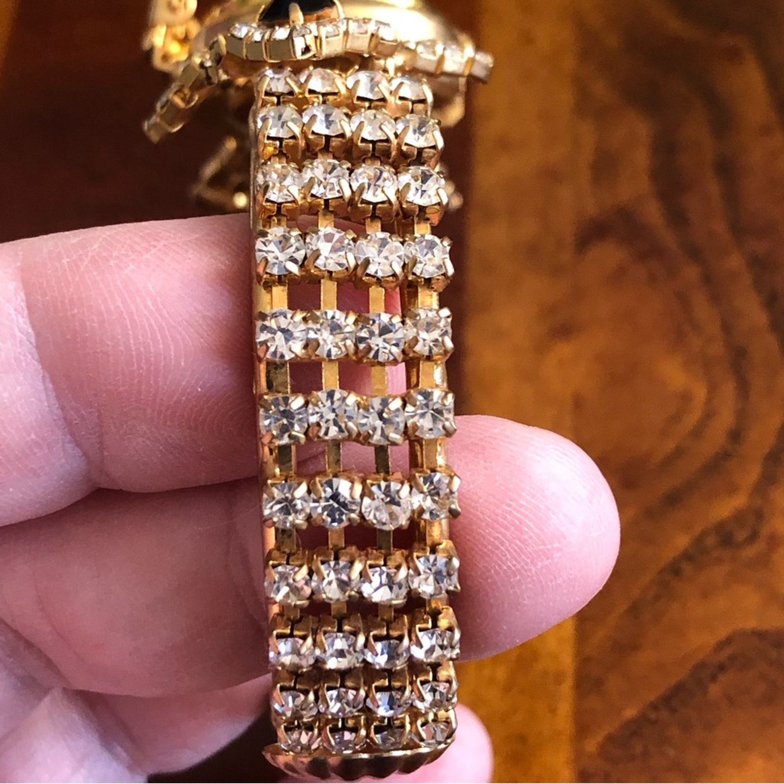Handmade Repurposed handmade bling watch clamp bracelet Size ONE SIZE - 11 Thumbnail