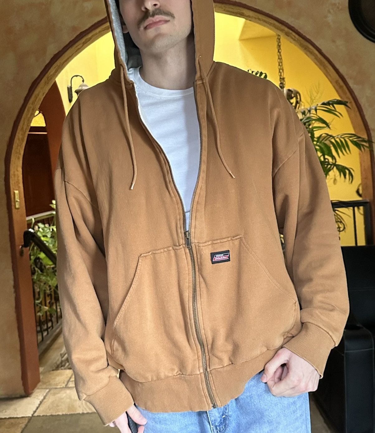 Vintage 2000s Dickies Thermal Lined Waffle Knit Full Zip Hoodie Size US XXL / EU 58 / 5 - 1 Thumbnail