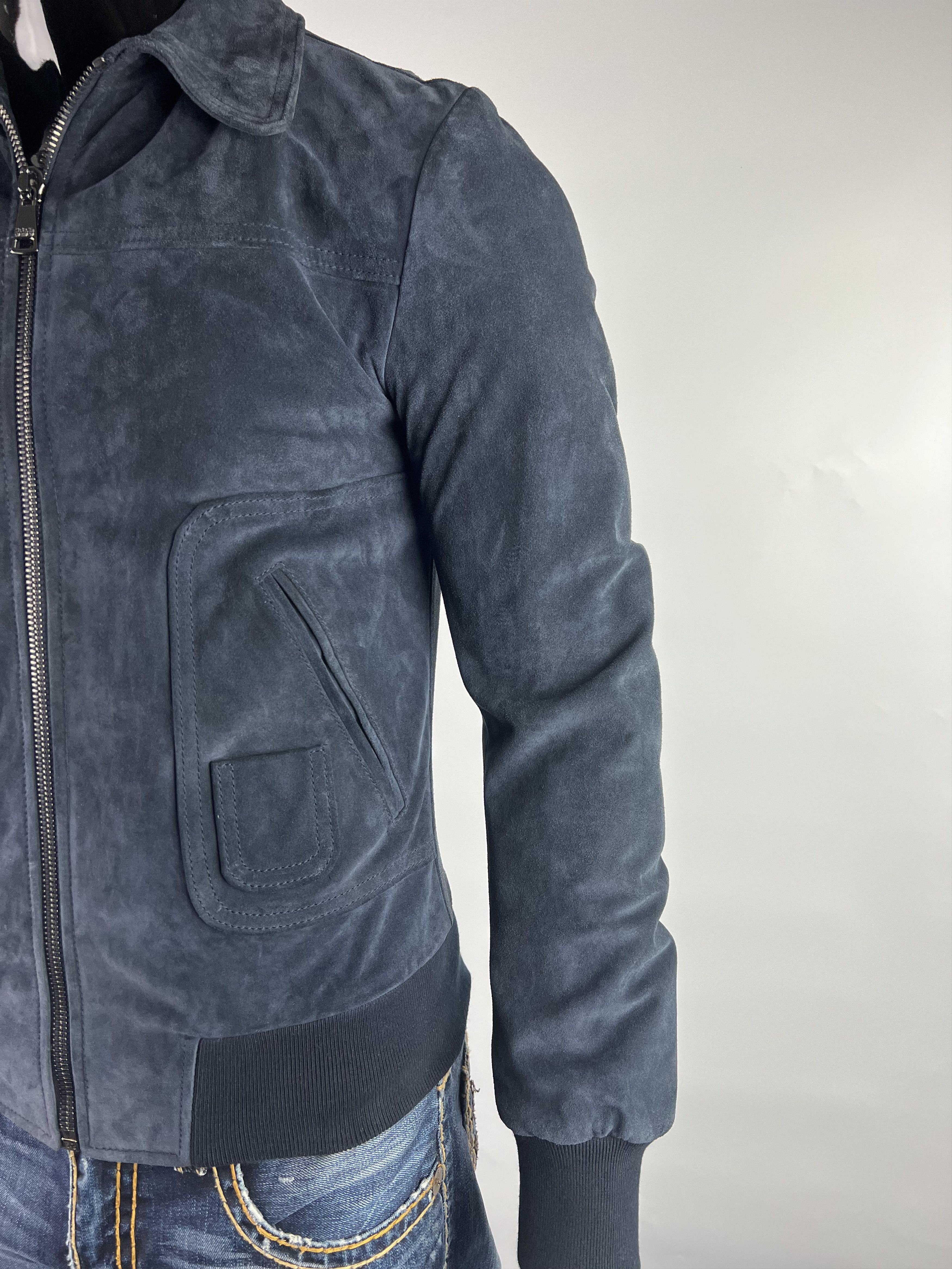 Dolce & Gabbana Dolce Gabbana Men’s Suede Jacket Calfskin Blue Size IT46(S) Size US S / EU 44-46 / 1 - 4 Thumbnail