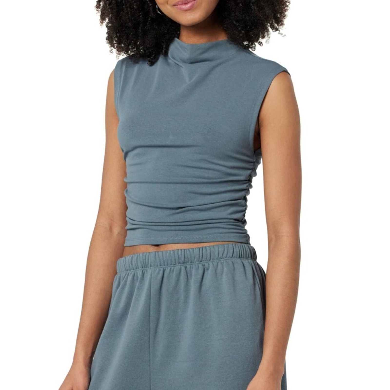 Other NEW - The Drop Sleeveless Ruched Top - Blue - M - $40 Size M / US 6-8 / IT 42-44 - 1 Thumbnail