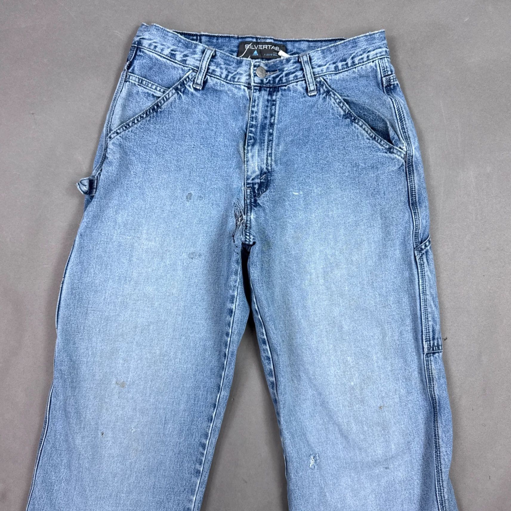 Levi's VINTAGE Levi's Silvertab Jeans Men 30x30 Blue Carpenter Thrashed Repair Destroyed Size US 30 / EU 46 - 2 Thumbnail