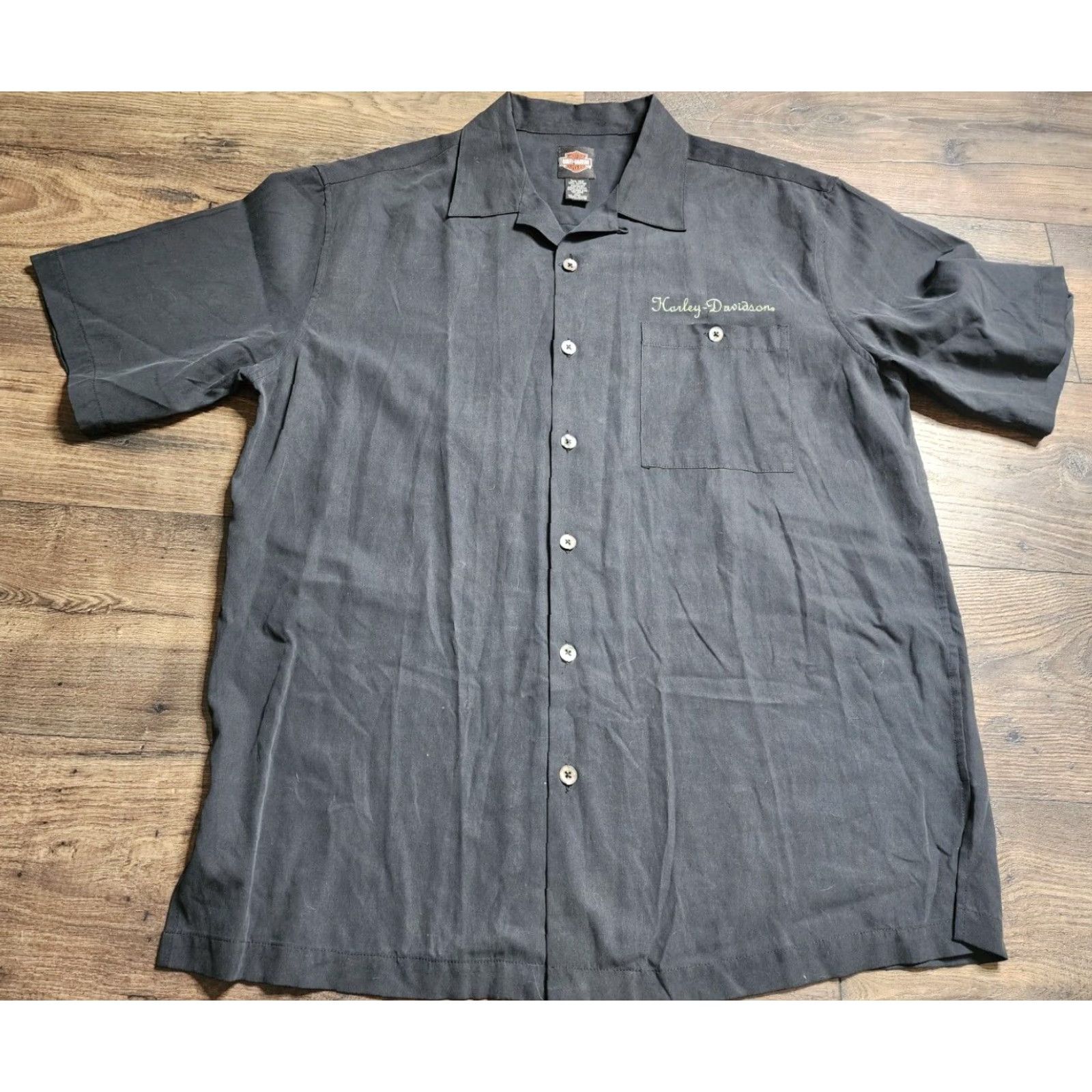 Harley Davidson Harley-Davidson Christmas Santa Panelback Shirt Large Black Embroidered Mens Size US L / EU 52-54 / 3 - 2 Thumbnail