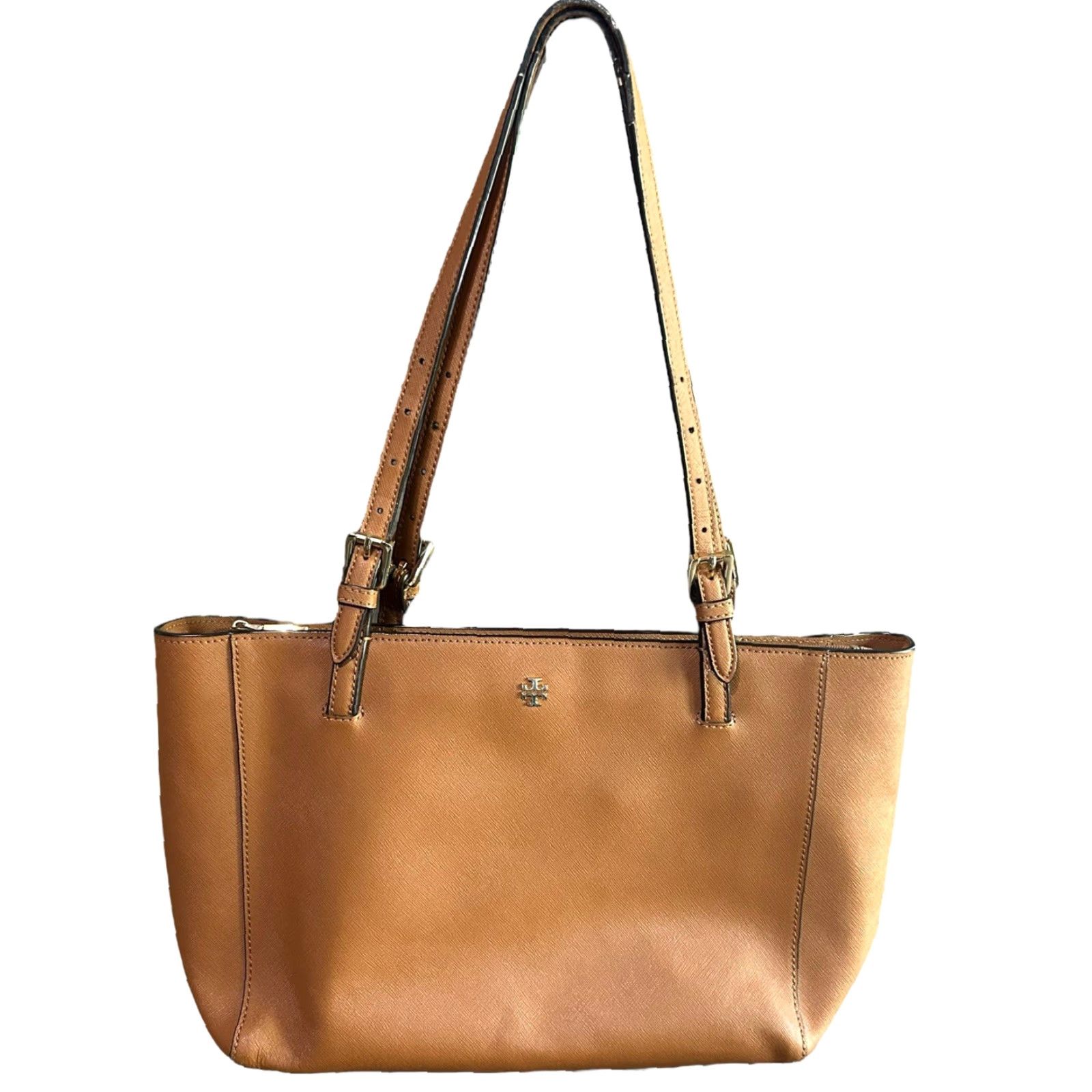 Tory Burch Tory Burch York Brown Leather Double Handles Tote Shoulder Bag Women Purse Read Read damage to handles Read Size ONE SIZE - 2 Thumbnail