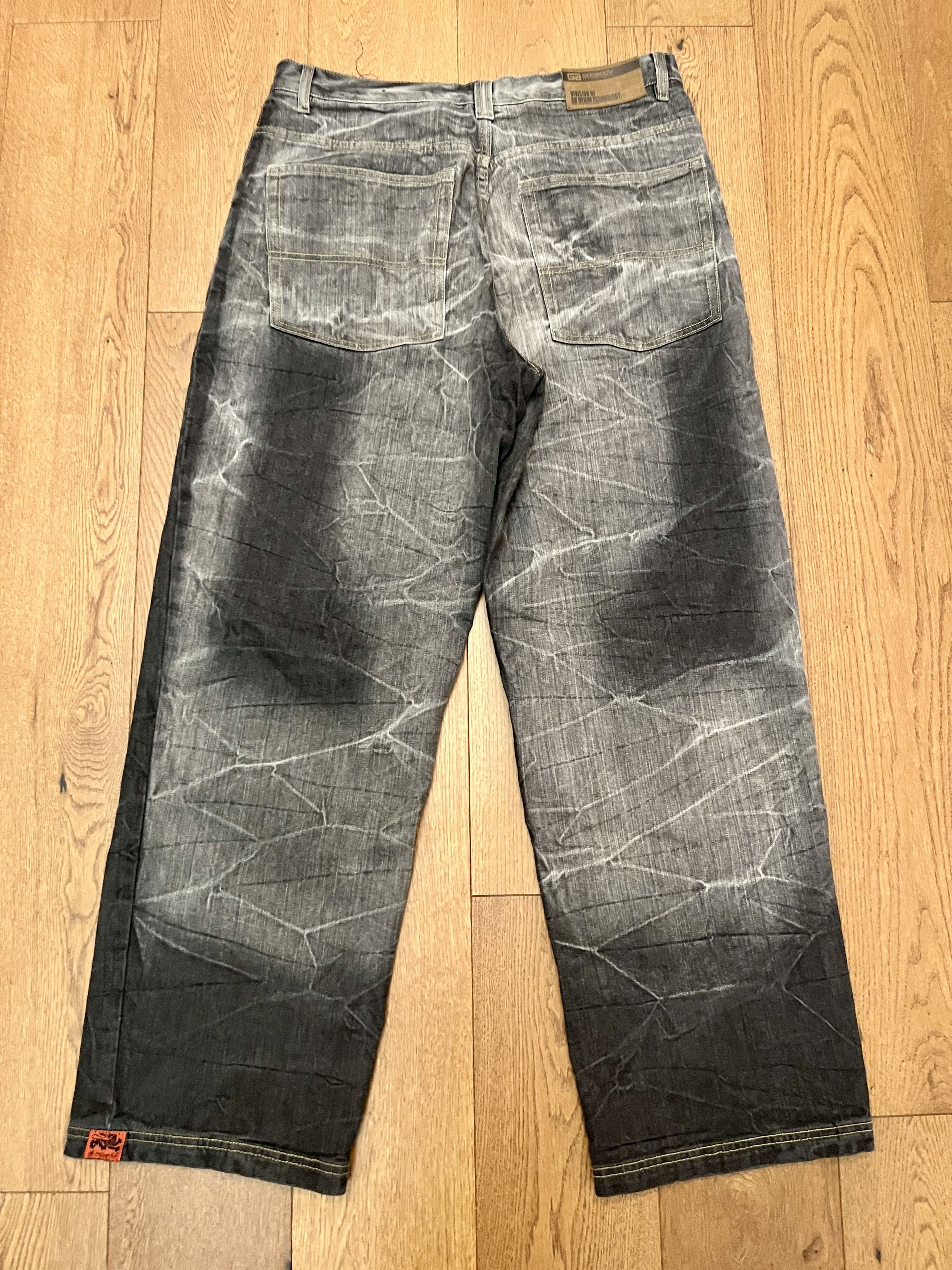 Vintage Vtg GodBody Y2K Wide Leg Baggy Lightning Wash Jeans Size US 34 / EU 50 - 3 Thumbnail