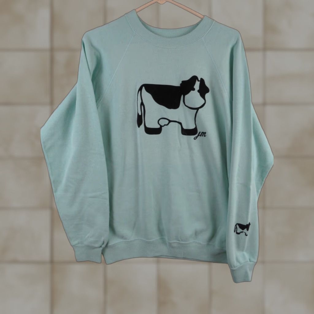 Vintage Hanes Sweatshirt L Ladies Multicolor Cotton Logo Crew Neck Long Sleeve Pullover Activewear Christmas Graphic Print Womens (Size Large)