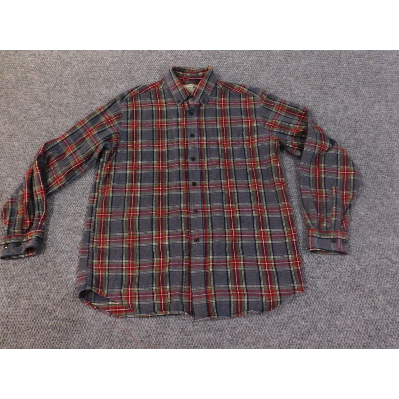 Vintage LL Bean Flannel Shirt Mens M Gray Plaid Button-Up Outdoors Regular Cotton Long Sleeve Vintage No N/A Size US M / EU 48-50 / 2 - 4 Thumbnail
