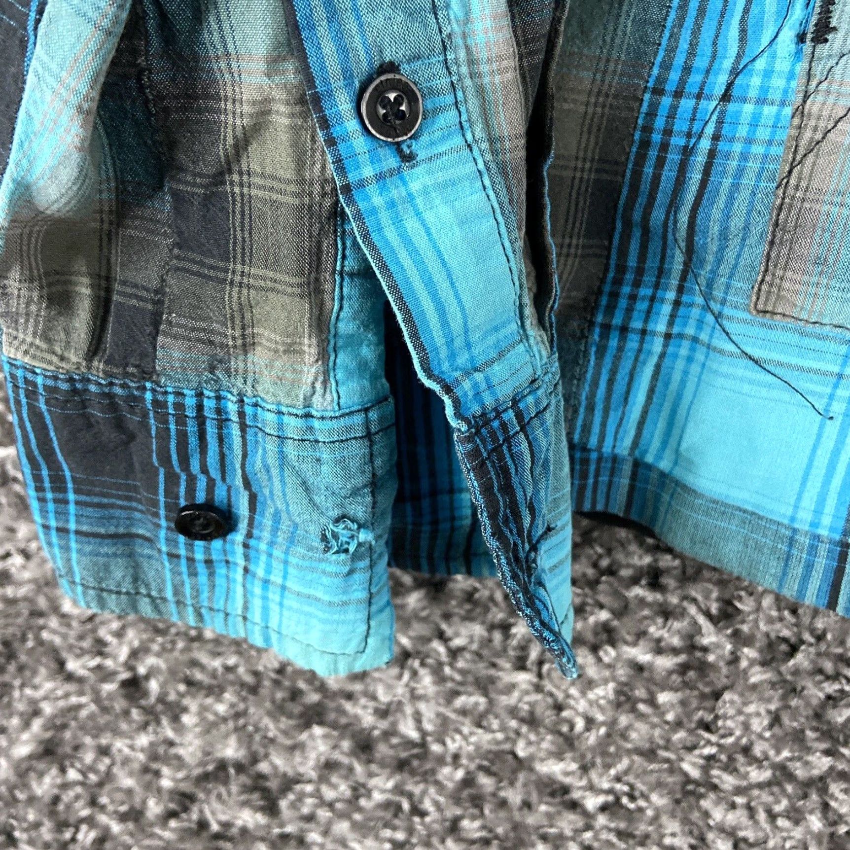 Vintage VINTAGE Ethies Thin Zip Up Jacket Blue Plaid Hooded Men L Jacket Blue Plaid Mens Large Size US L / EU 52-54 / 3 - 4 Thumbnail