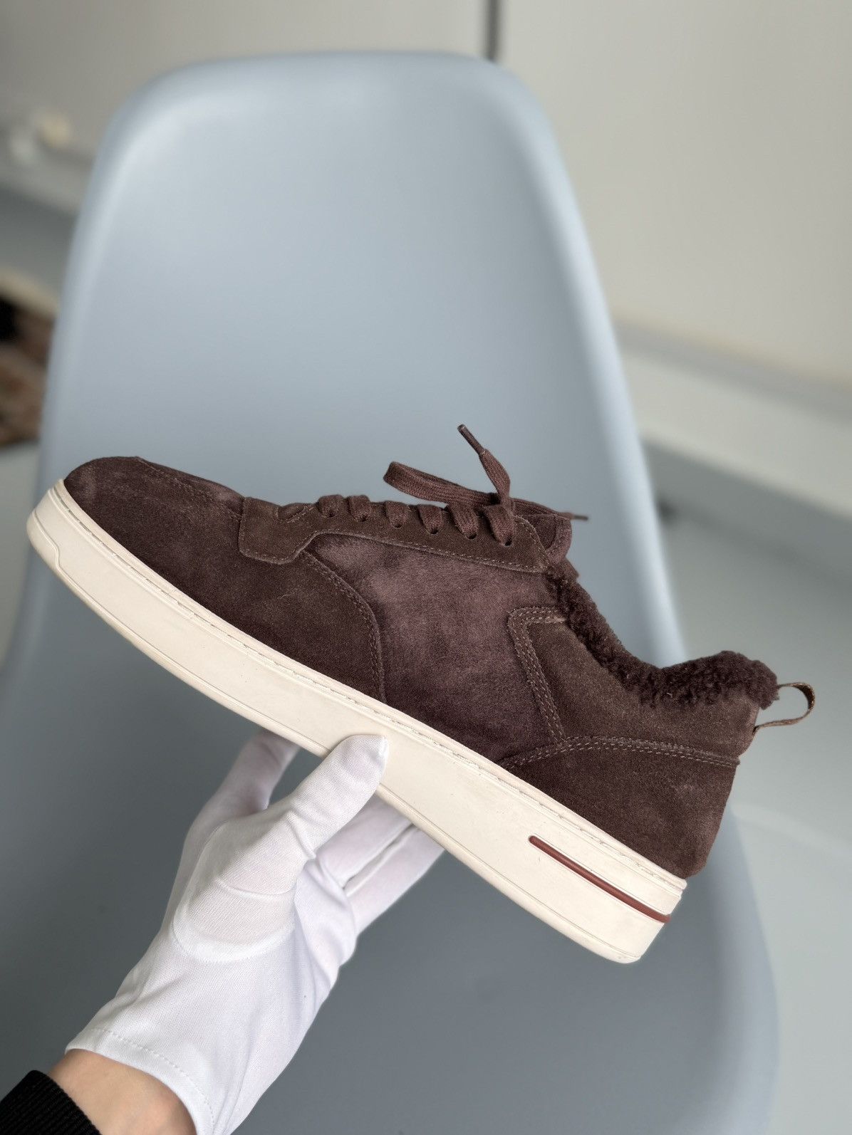 Loro Piana Loro Piana Newport Sneaker Sherling Burgandy Size US 10 / EU 43 - 12 Thumbnail