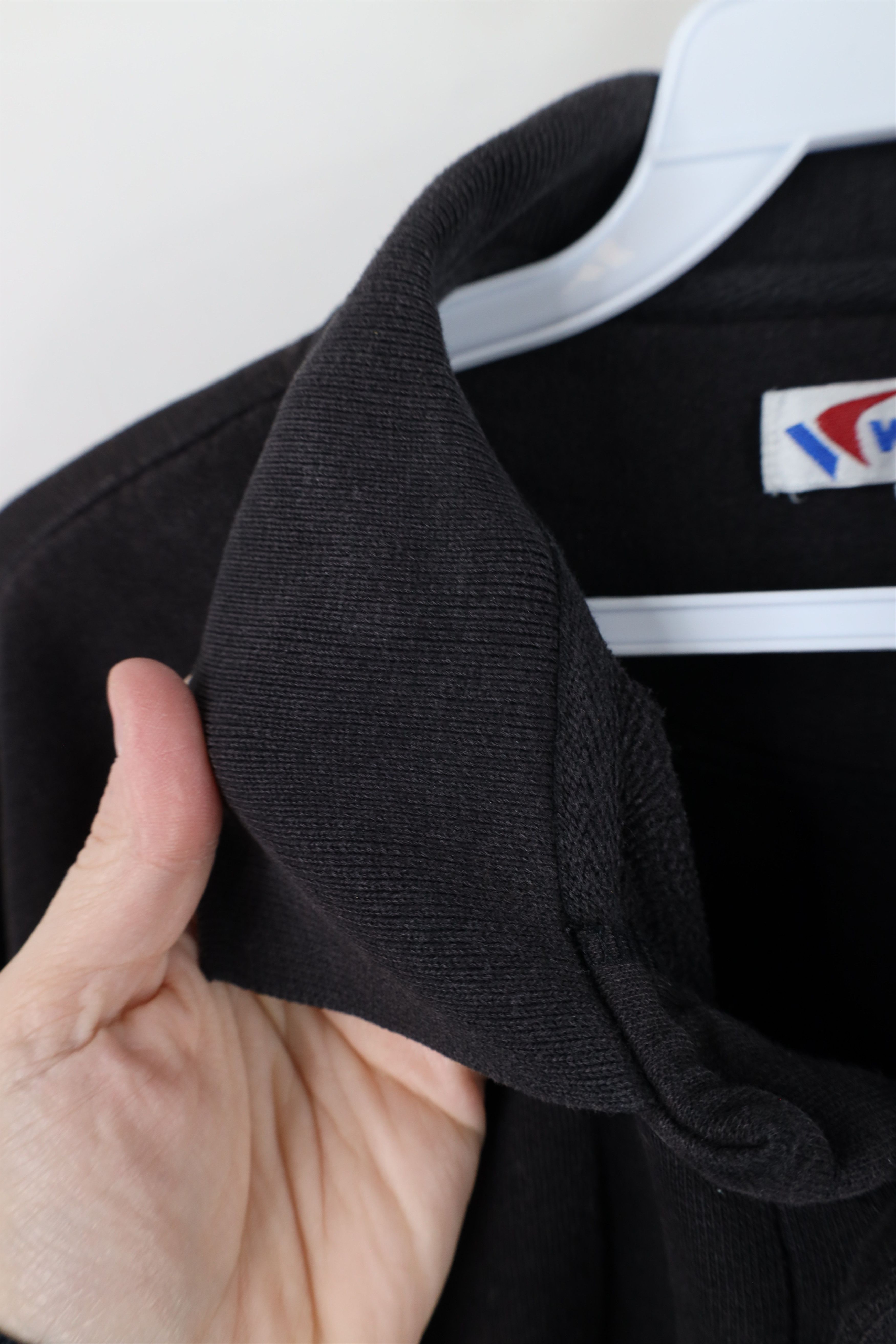 Vintage Vintage 90s Streetwear Collared Pullover Sweatshirt Black Size US L / EU 52-54 / 3 - 7 Thumbnail