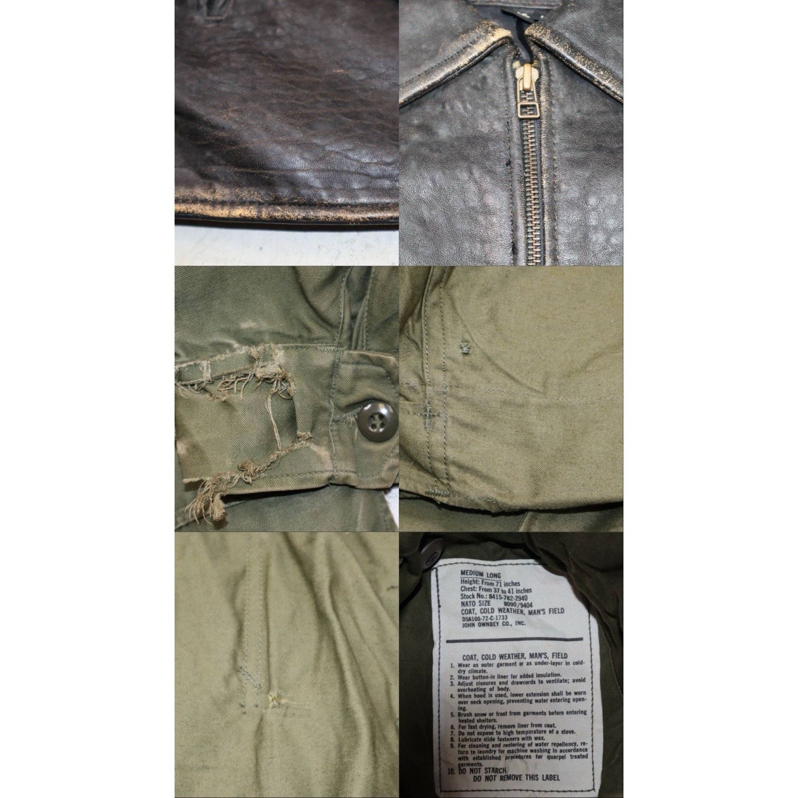 Vintage Lot 9 VTG US Military Army Navy Field Jackets 50s–90s M65 Size US XL / EU 56 / 4 - 21 Thumbnail