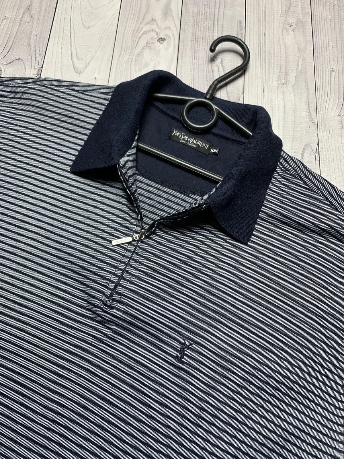 Yves Saint Laurent Vintage Yves Saint Laurent polo striped logo XL rare Size US XL / EU 56 / 4 - 2 Thumbnail