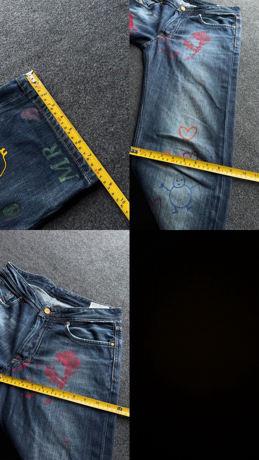 Diesel 00s Diesel Larkee Distressed Punk Custom Painted Y2K Jeans Size US 31 - 21 Thumbnail