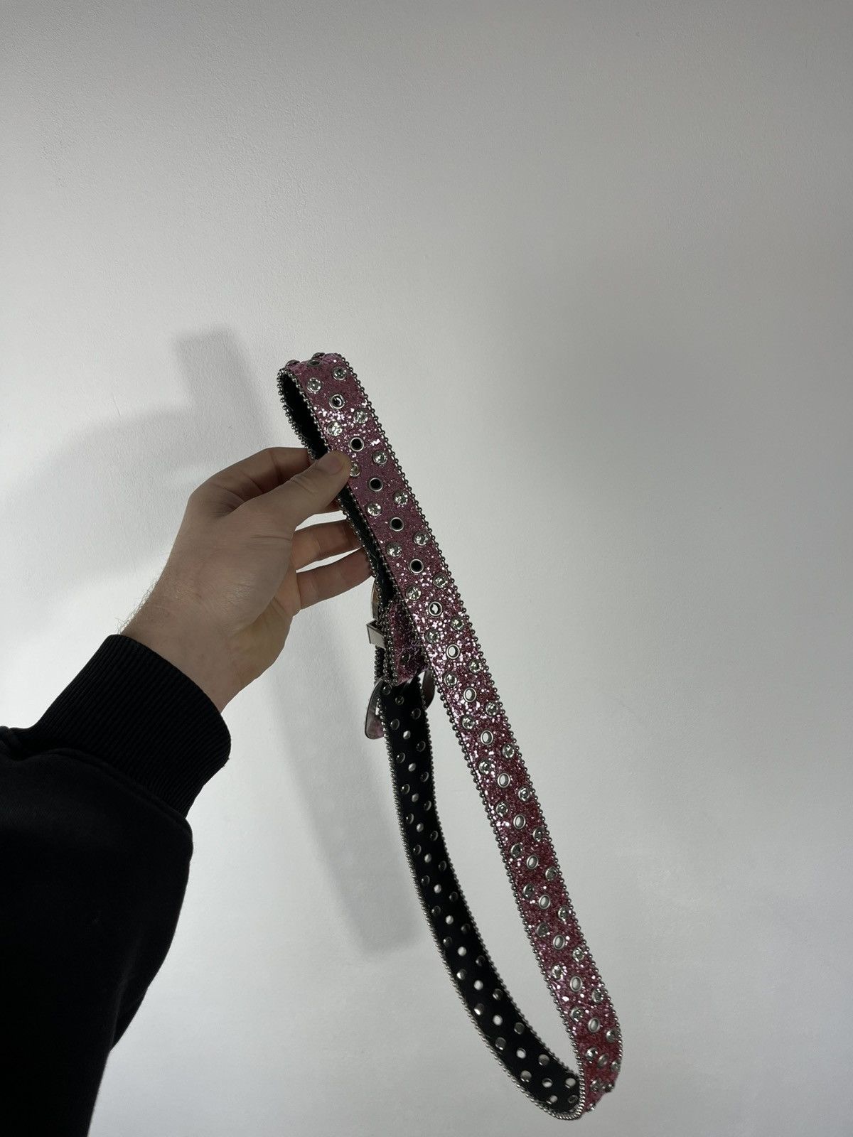 Other Avant Garde Pink Glitter Rhinestone Studded Belt 47in 120cm Size ONE SIZE - 9 Thumbnail