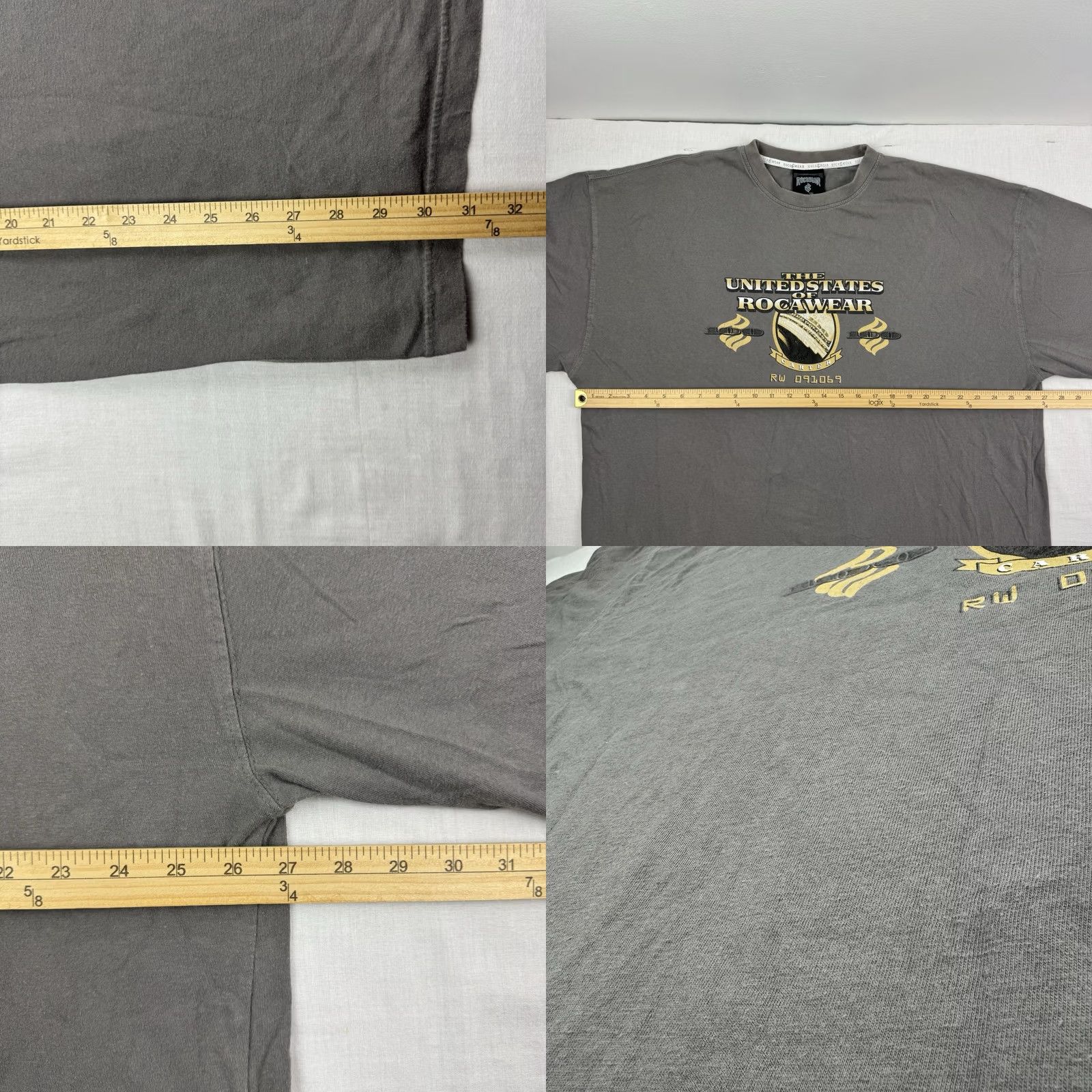 Rocawear VINTAGE Rocawear T Shirt Adult 2XL Gray Cotton Short Sleeve Crew Neck 90s Y2K Hip Hop Punk United States Of Rocawear Mens Size US XXL / EU 58 / 5 - 8 Thumbnail