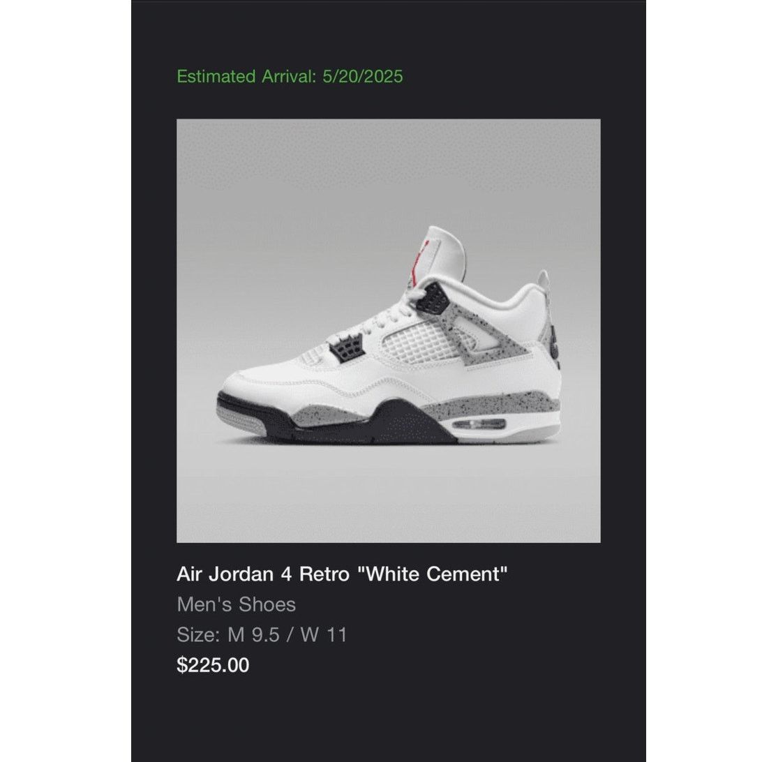 Jordan Brand × Nike Air Jordan 4 Retro "White Cement" Men's Shoes Size: M 9.5 Size US 9.5 / EU 42-43 - 4 Thumbnail