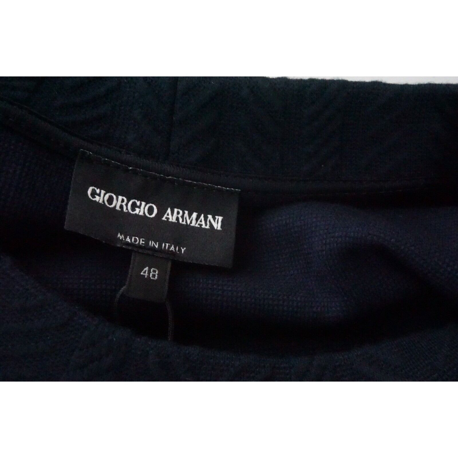 Giorgio Armani Giorgio Armani Black Label Cotton Blend Navy Textured Sweate Size US M / EU 48-50 / 2 - 4 Thumbnail