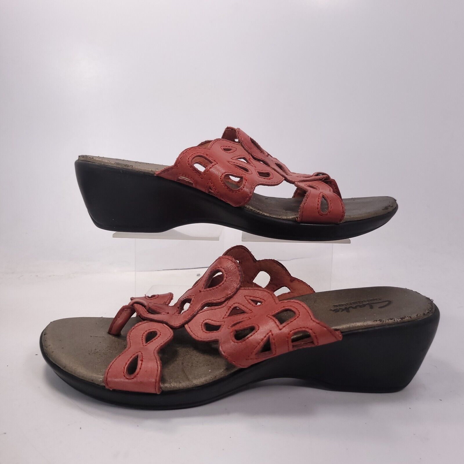 Clarks Clarks Bendables Wedge Sandal Womens Size 7 37063 Red Black Size US 7 / IT 37 - 5 Thumbnail