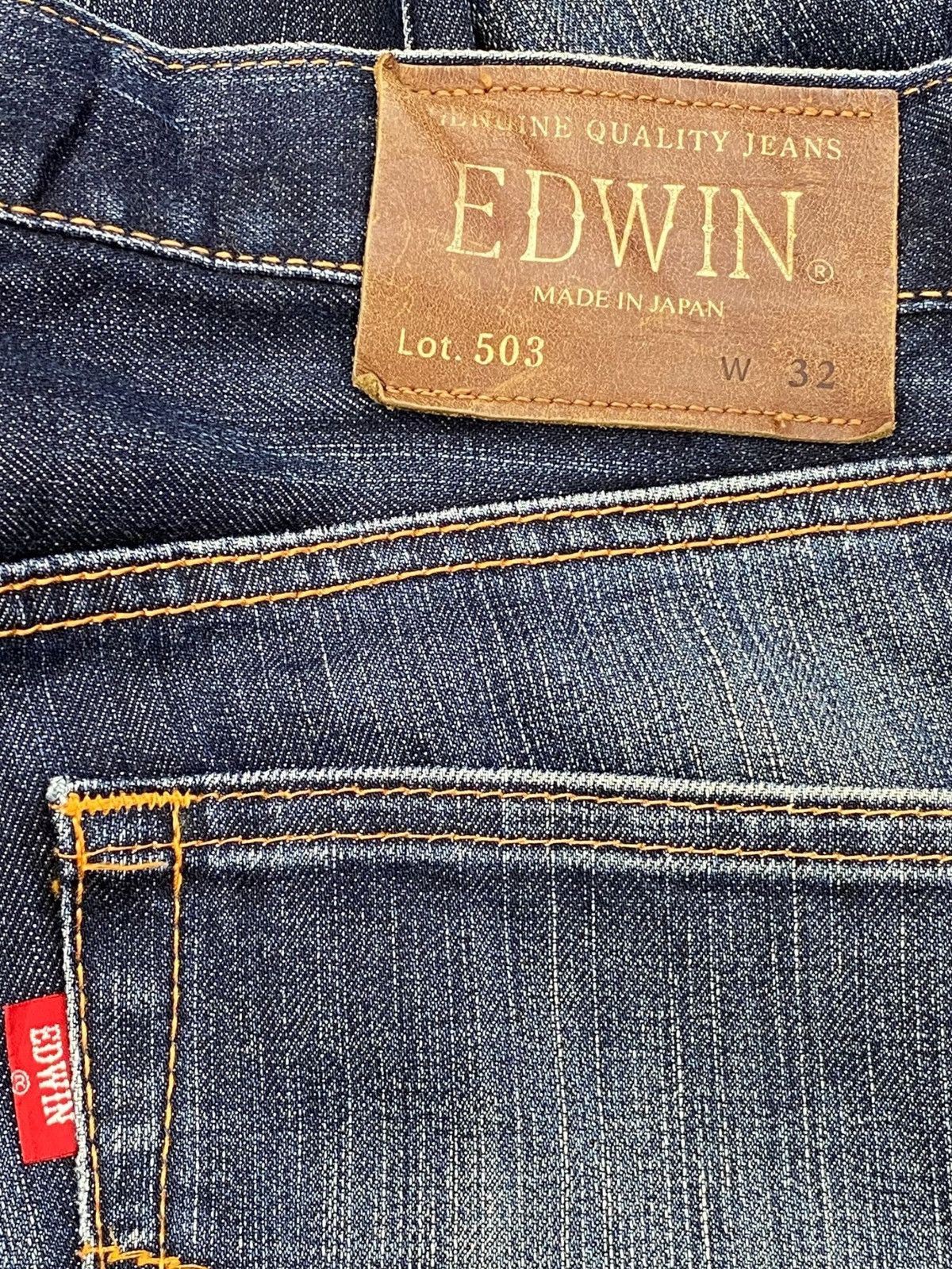 Edwin Edwin Blue Wash Whiskered Style Straight Leg Jeans Size US 34 / EU 50 - 11 Thumbnail