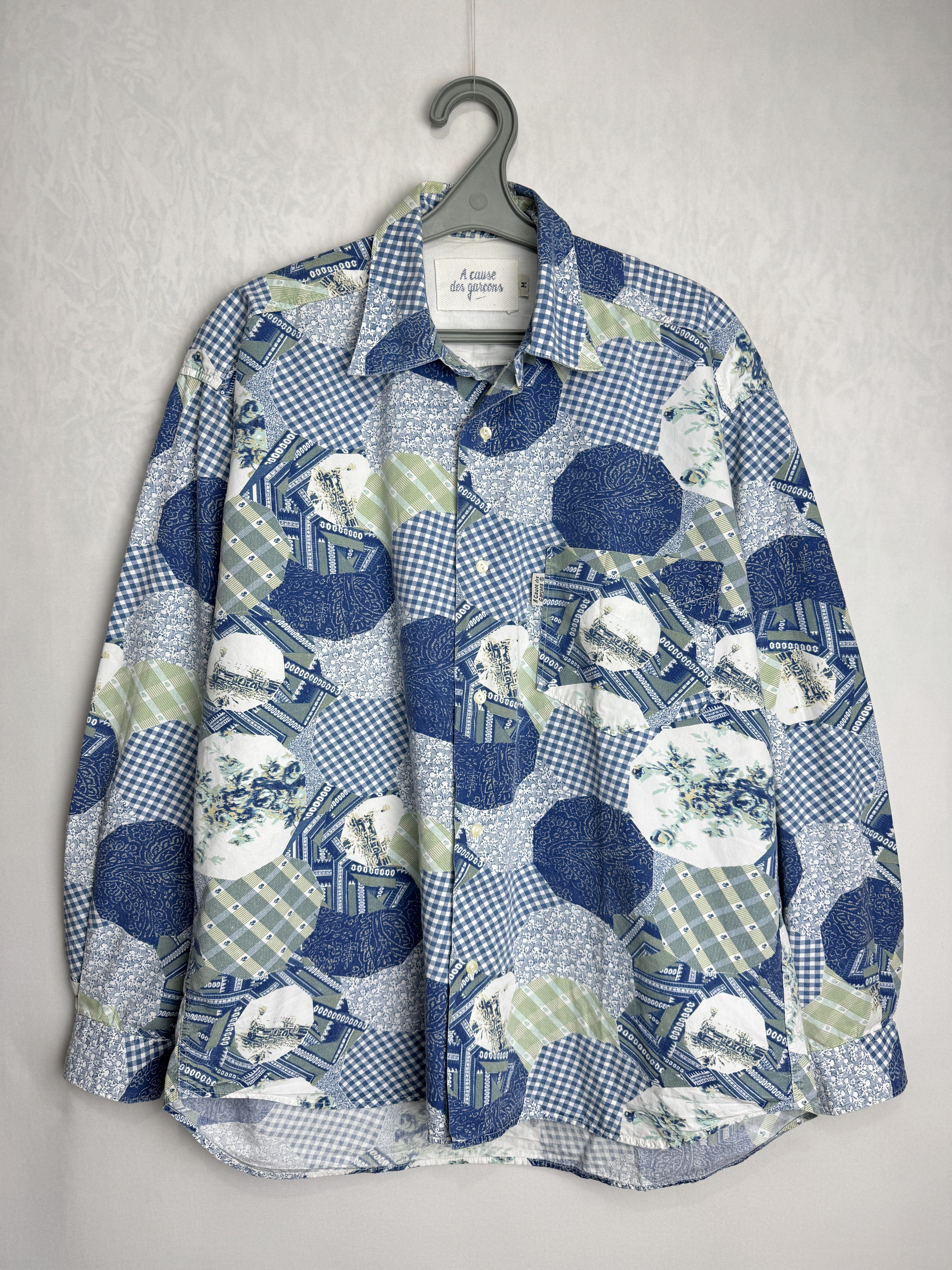 Other × Vintage A CAUSE des GARÇONS men’s patchwork print button up shirt Size US L / EU 52-54 / 3 - 1 Thumbnail