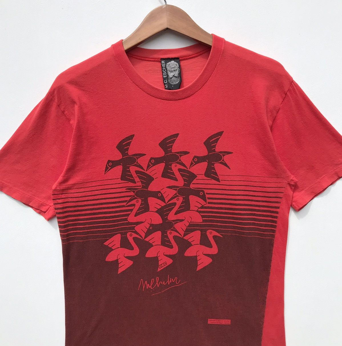 Vintage Vintage 90s MC Escher Birds Shirt MC Escher Art Sun Faded Size US S / EU 44-46 / 1 - 7 Thumbnail
