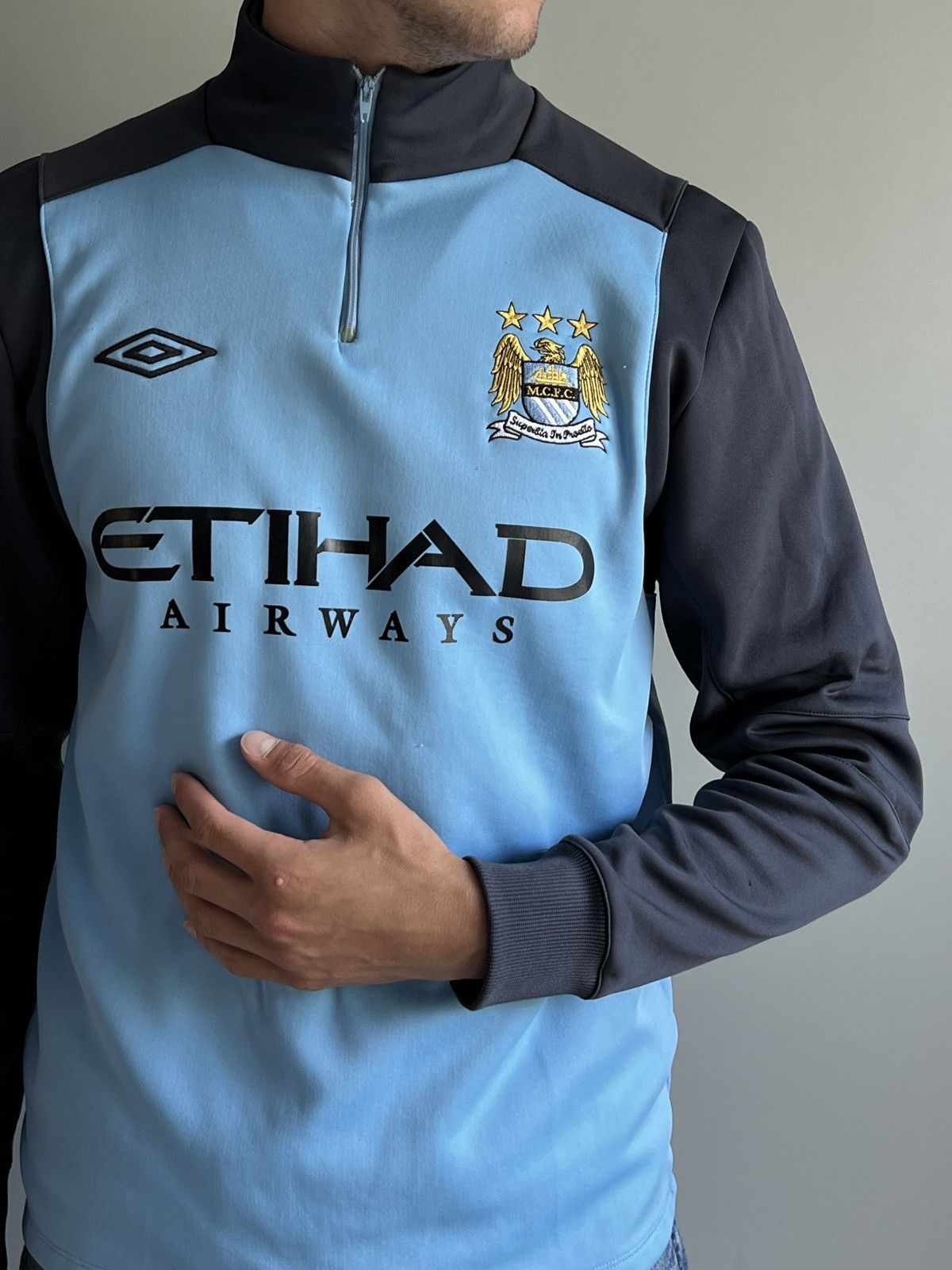 Umbro × Vintage Vintage Manchester City Umbro 1/3 Zip Tracktop Size US M / EU 48-50 / 2 - 8 Thumbnail