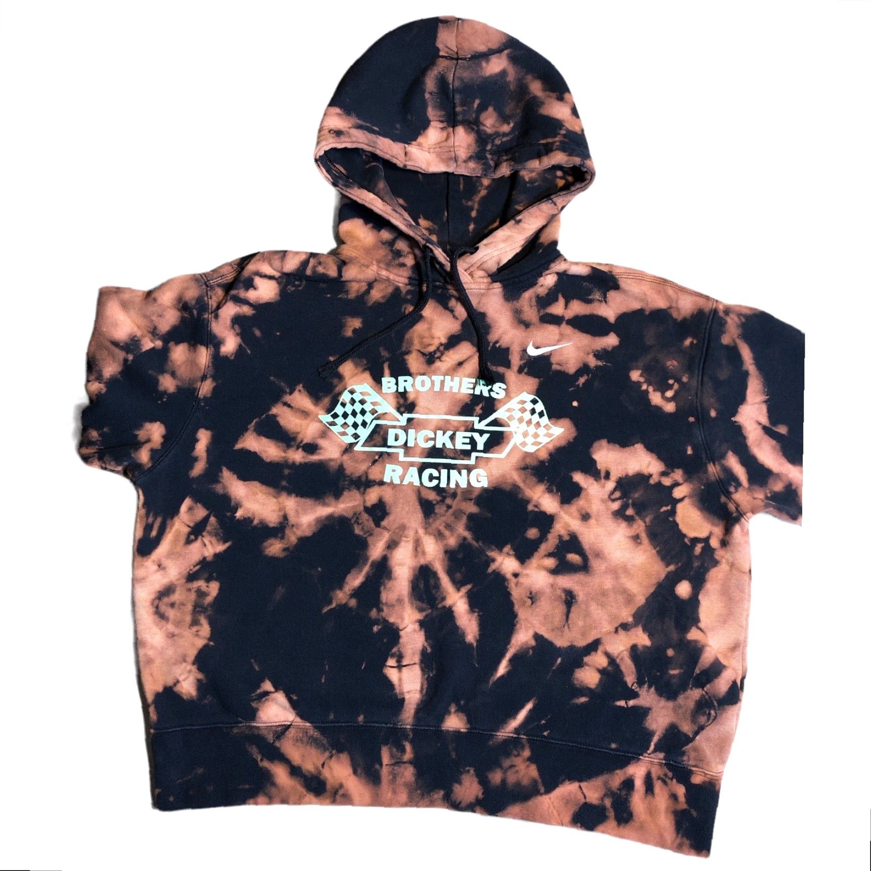 Nike VINTAGE Nike Hoodie Womens L Sweatshirt Acid Wash Tie Dye Black Glitter Dickey Racing Size L / US 10 / IT 46 - 2 Thumbnail